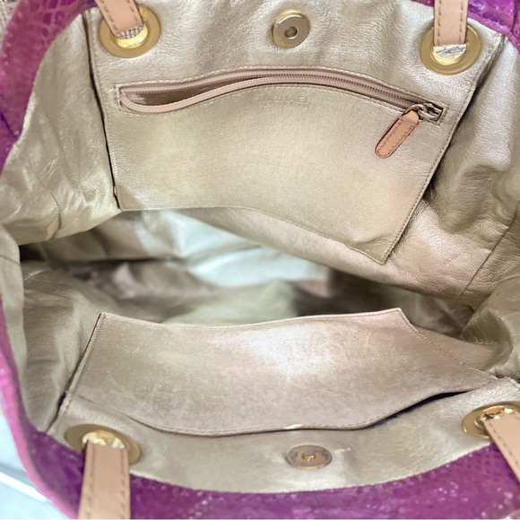 Michael Kors Fuchsia Snakeskin Tote - Picture 11 of 15